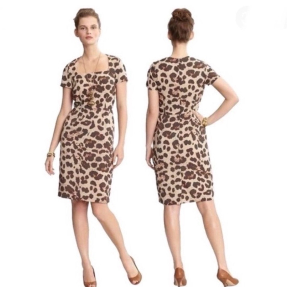 Banana Republic Animal Print Midi Dress